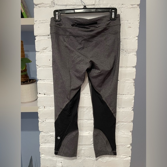 Lululemon Athletic Inspire Crop Leggings Heathered Black/ Black Size 6 - Picture 2 of 6